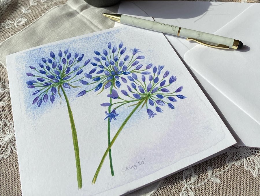 Agapanthus greeting cards pack of five