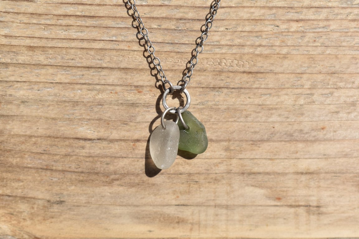 Highland Sea Glass and Sterling Silver Necklace