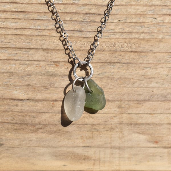 Highland Sea Glass and Sterling Silver Necklace