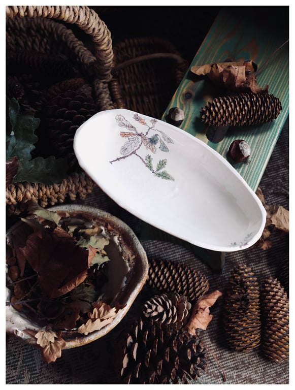 The Oak Leaf Long Oval Dish - Found in the Forest