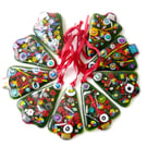 Christmas Tree Fused Glass Hanging Decoration 9cm Dichroic 