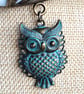 Owl Scarf Pendant, Scarf Jewelry, Antique Bronze, Vintage Style Patina - Image 2
