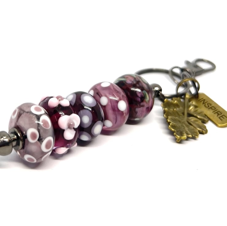 Handmade Dusky Purple Lamp-work Glass Bead Bag ... - Folksy