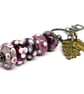 Handmade Dusky Purple Lamp-work Glass Bead Bag Charm Fun Unique Gift  - Image 2