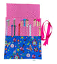 Straight knitting needle case with Butterflies, ladybird needle roll, 