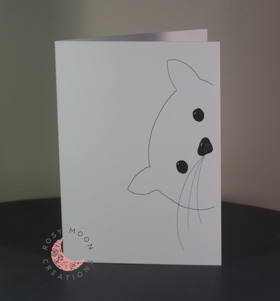 Peeking Kitten Blank Card