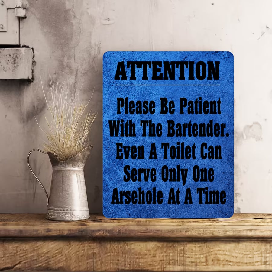 Navy Blue Pub Beer Bar Funny Metal Wall Sign Gift Present LANDLORD Bartender