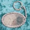 Handmade Sheep Keyring in Silver Pewter