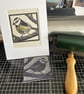 Lino Print - Blue Tit - Garden Bird - Original Print - Image 4