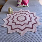 Pink Cotton Star Shape Crocheted Baby Blanket, baby girl Gift, Baby Shower Gift