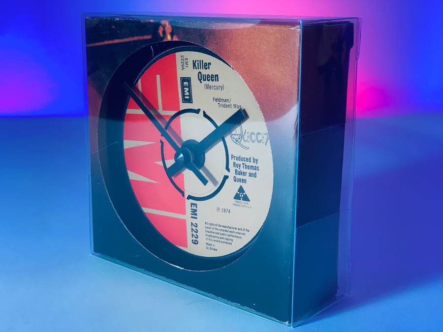 Queen - Killer Queen. Clock made from vinyl record.