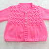 Girl's Hand Knitted Aran Weight Cable and Bobble Cardigan, Gift Ideas for Girls