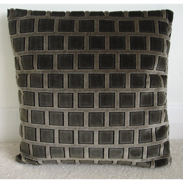 Brown Velvet 16 inch Cushion Cover 16" Luxury 16x16 Retro Textured