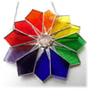 Rainbow Windmill Stained Glass Suncatcher Abstract 005