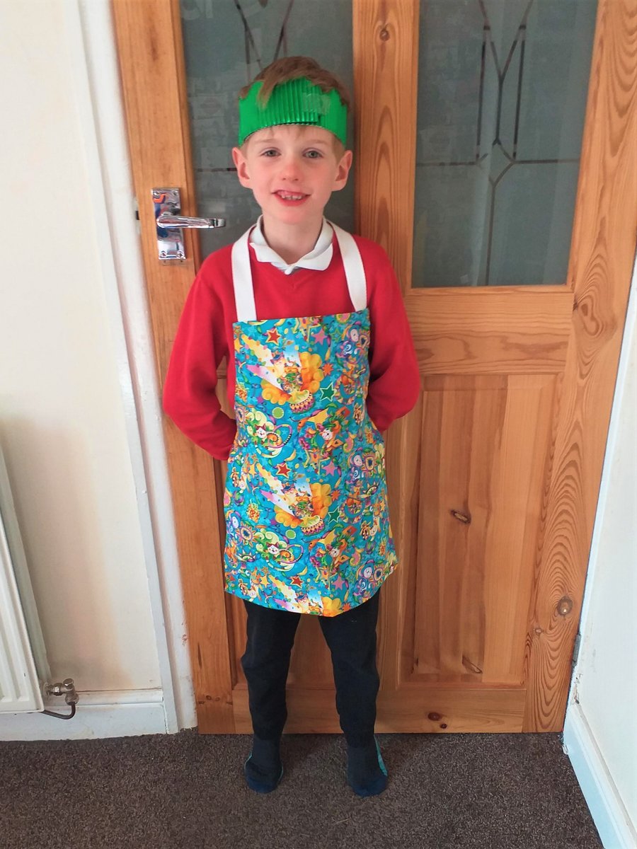 Magic Cats Apron Age 6-10 years approximately, hand made