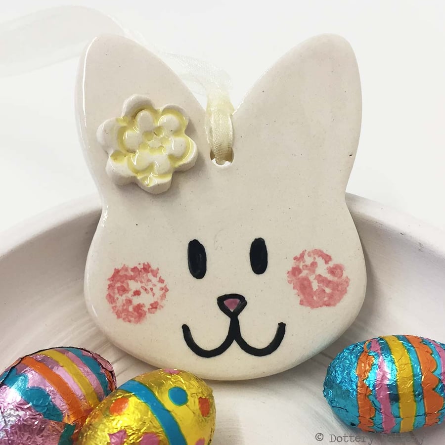 Pottery Bunny hanging decoration ceramic rabbit cute bunny