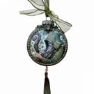 Handcrafted Green Man Bauble, Mythical Woodland Ornament