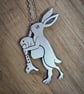 Marginalia rabbit pendant, sterling silver 925.