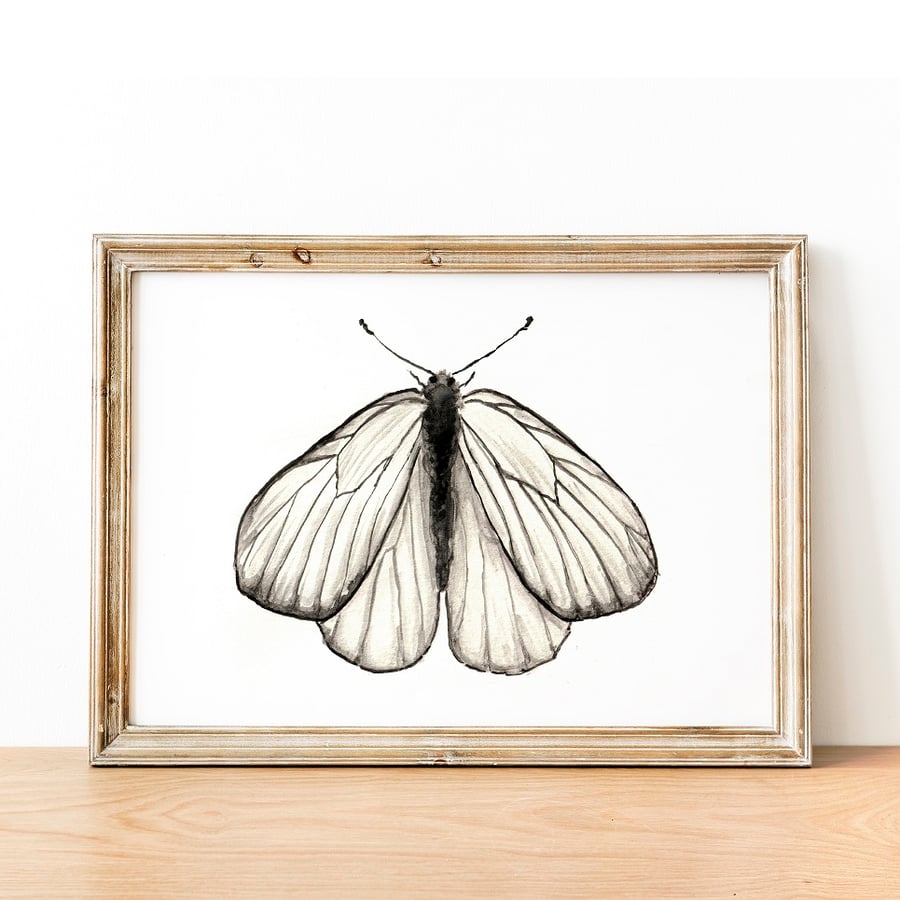 Black Veined White A5 Inkjet Print