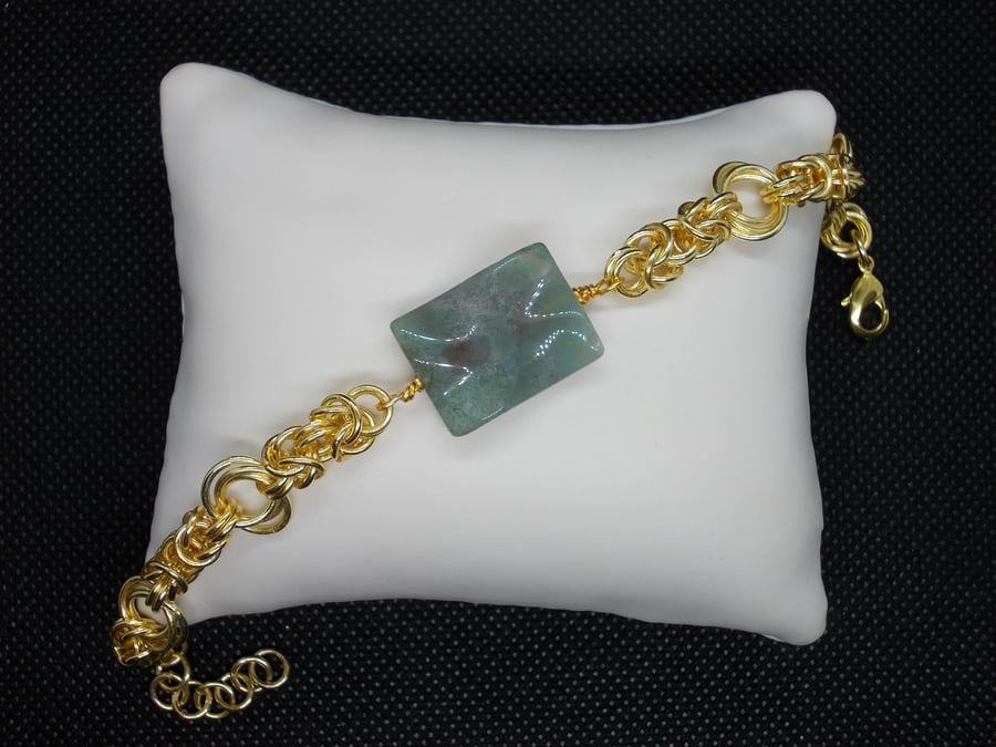 SALE - Jasper and byzantine bracelet