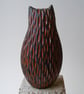 Carved raku glazed cat - Image 3