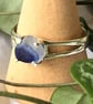 Rare Blue and White Seaham Multi Sea Glass Ring in Sterling Silver. - Image 3