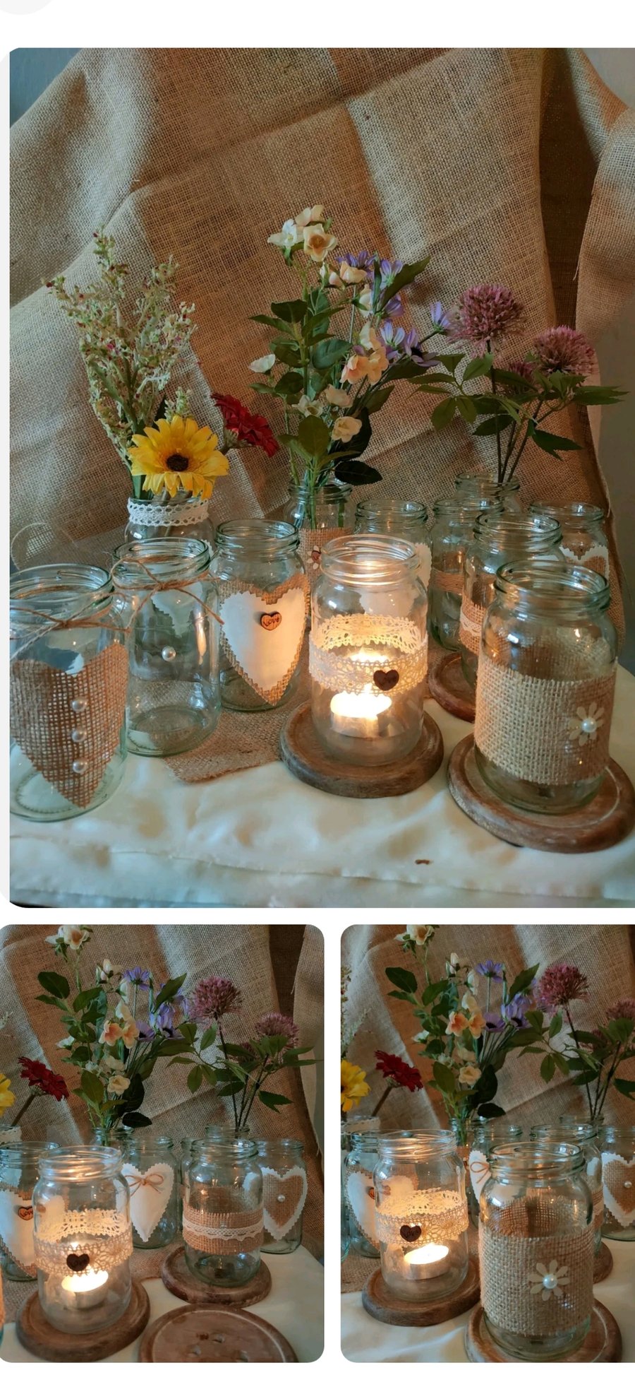 16 upcycled Table decorations Rustic vintage st... - Folksy