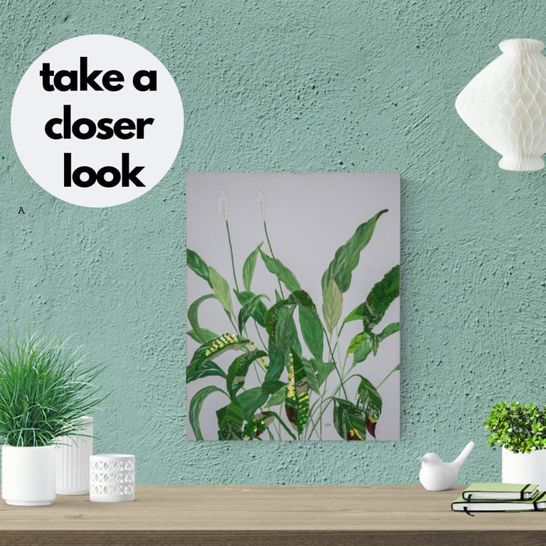 original peace Lily mixed media