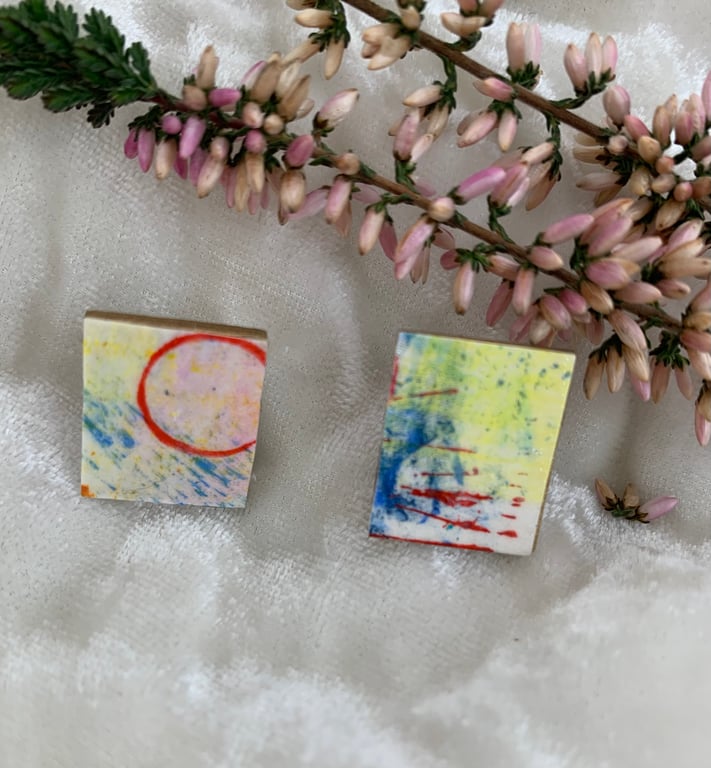 Stainless steel post earrings 