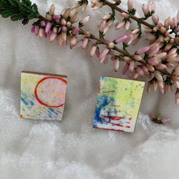 Stainless steel post earrings 