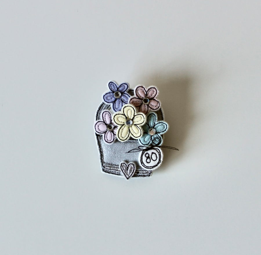 'Basket of Flowers' - Personalised Handmade Brooch