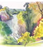 Landscape Art Greeting Card - river and trees in Richmond upon Thames - Image 2