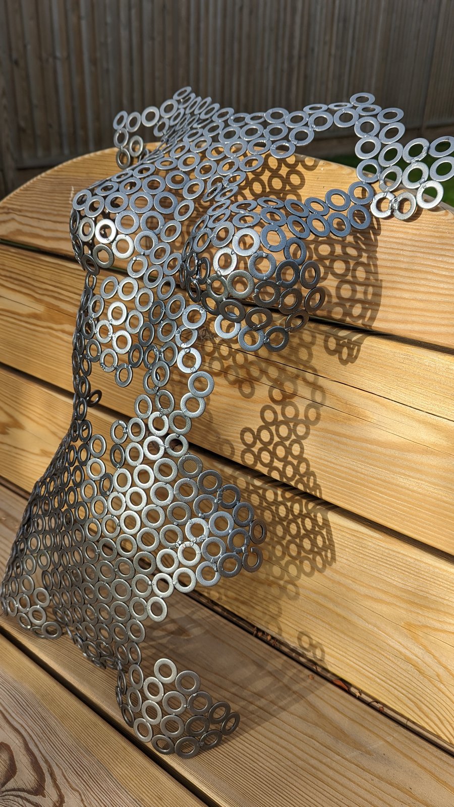 Silver Feminine Female Metal Body Sculpture - Wall art inside or outside