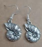silver plated seashell seaside costal earrings hypoallergenic detailed