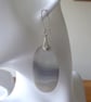 Large Oval Agate and Sterling Silver Earrings - Image 1