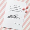 valentine's day card - anteater loves ants - love card