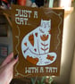 Just A Cat With A Tat Print. Funny Tattooed Cat Art Print.  - Image 3