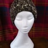 Handspun, Hand-knitted Brown Marl Hat in Jacobs Wool