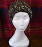 Handspun, Hand-knitted Brown Marl Hat in Jacobs Wool