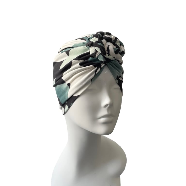 Soft Chain Knot Hair Turban Hat, Prettied Chemo Hair Loss Alopecia Head Scarf