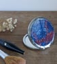 Pocket mirror, compact - dark blue and terracotta - Image 2
