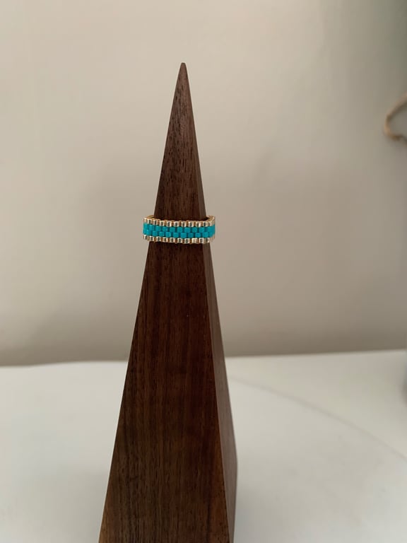 Vibrant and colourful beaded ring