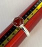 Sterling Silver Ring with Carnelian Gemstone,  size N-O - Image 5
