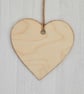 Red Grey Diamonds: Decoupaged Wooden Hanging Heart 15cm (6") - Image 6