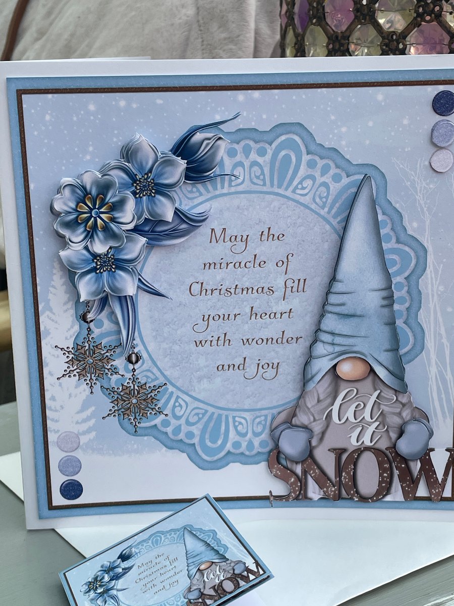 Gnome Let it snow christmas card.