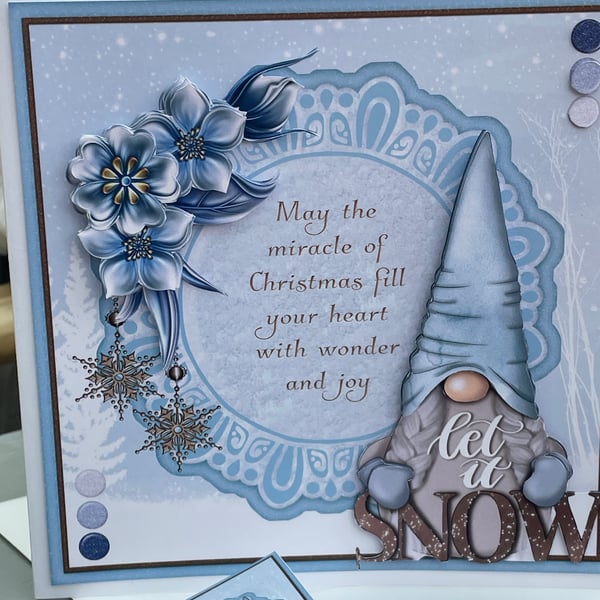Gnome Let it snow christmas card.