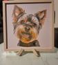 Yorkshire Terrier Portrait 3D HueForge Framed Print - 8.5 x 8.5 Inch - Wood PLA 