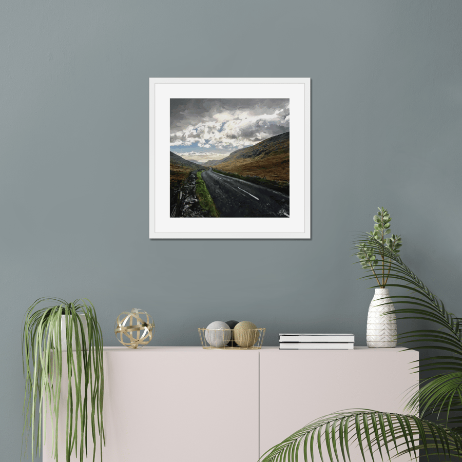 Scenic landscape Art print “Journey to Kilkeel”. Mounted and Box framed,Wall Art