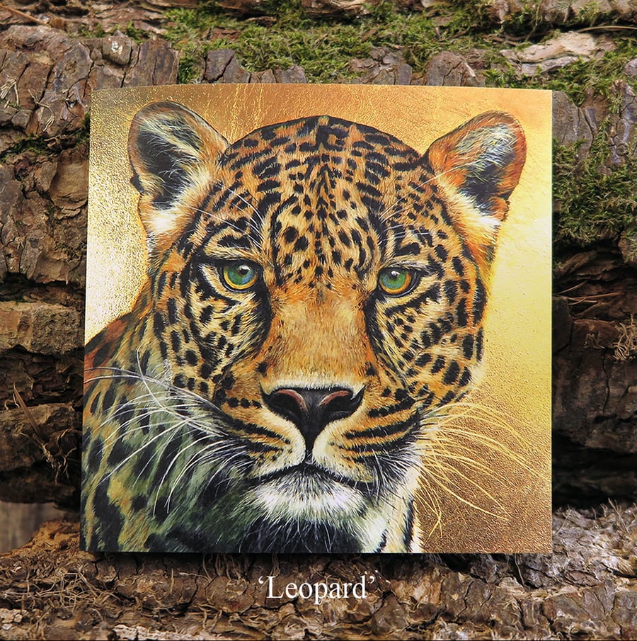 Handmade Wildlife Greetings Card - Jaguar Handmade Wildlife Greetings Card - Jaguar