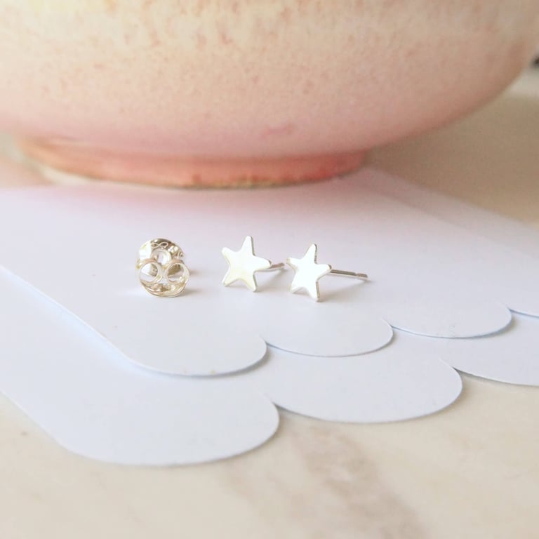 Tiny Silver Star Earrings, Sterling Silver Studs, Small Stud Earring